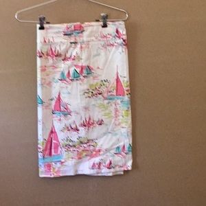 Pencil skirt. Talbots. Sailboats